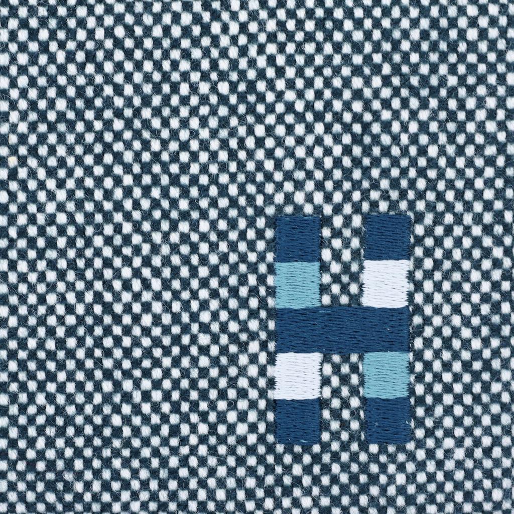 Hermes H Knight Chapitre 28 Boucle Argentée Laine Mérinos Sac de Rangement de Voyage Grand Sacs Unisexes Bleu Marine H103977MV04