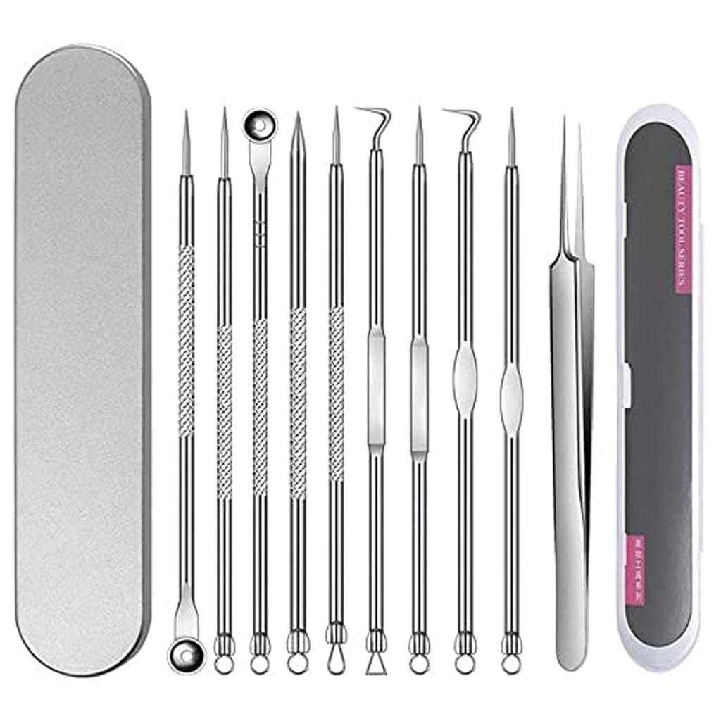 Blackhead Removal Tool BetterJonny Stainless Steel Acne Remover Cleaning Tool Professional Acne Removal Kit with Storage Includes Acne Blackhead and