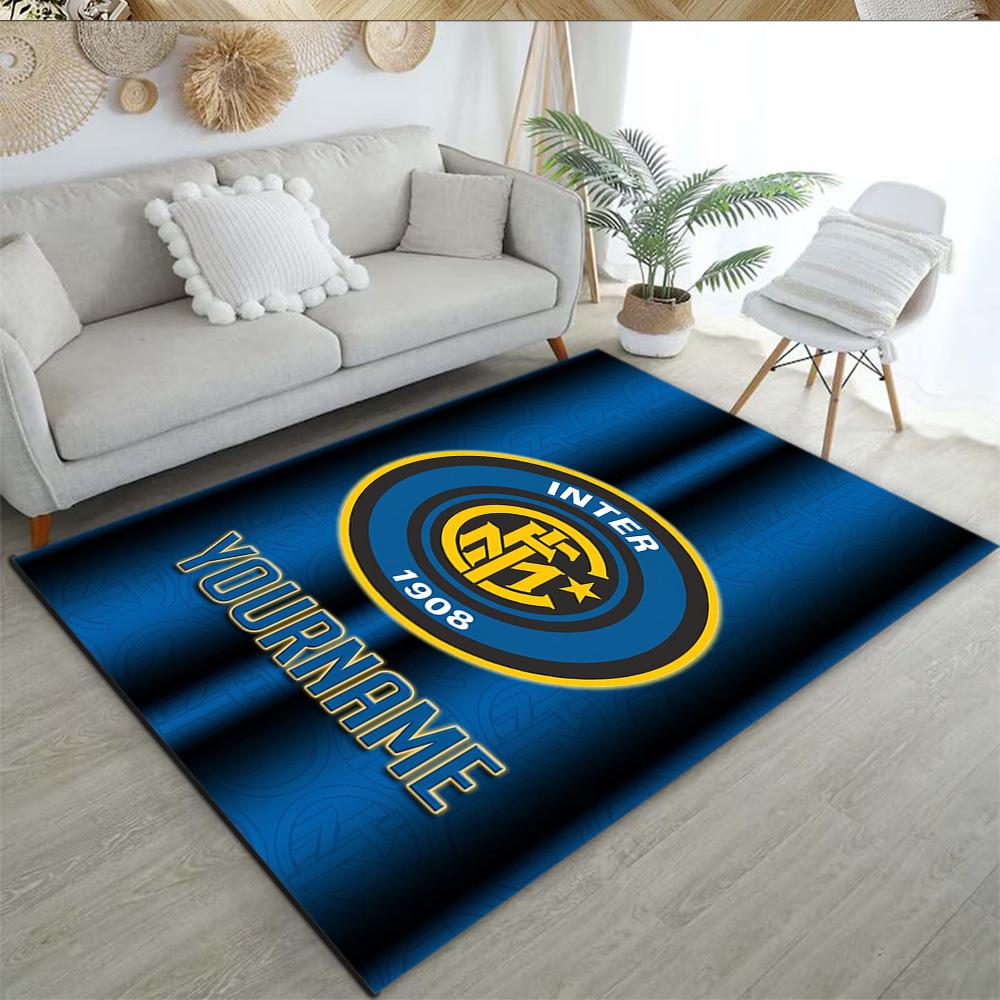 Inter Milan Personalized Text Floor Rug Office Rug Suitable for Living Rooms Study room Balcony Decorate room Antislip Carpet Anime Office Decor