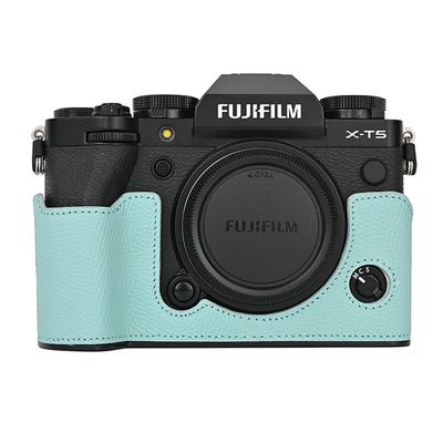 Aluminum Metal Camera Bag Genuine Leather Half Body Case For Fujifilm XT5 Fuji X-T5 Battery Opening Bottom Cover