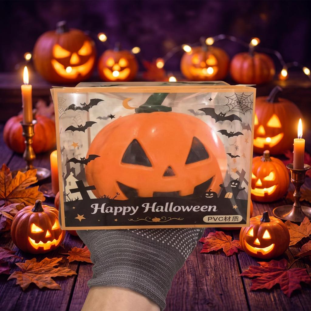 15cm Jumbo Halloween Pumpkin Squishy Toy Slow Rising Soft Jack O Lantern Stress Relief Squeeze Fidget Toy Halloween Party Gift