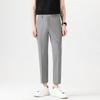 Light Luxury Men's Casual Small Trousers Elastic Small Straight Men's Trousers Nine-point Trousers Color Spinning Youth Trousers Men