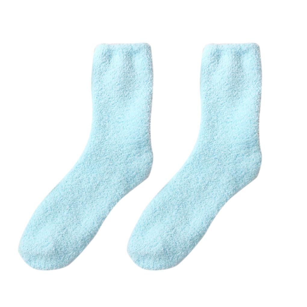 Women Socks Soft Coral Velvet Plush Thicken Floor Bed Sock For Autumn Winter Solid Color Warm Lady Socks