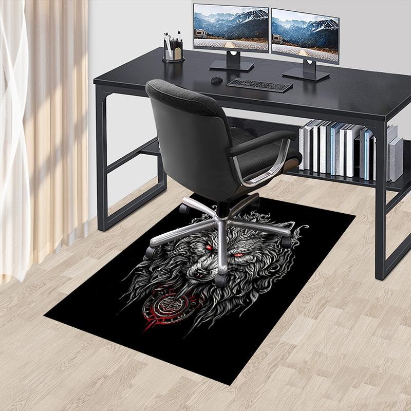 1pc Wolf Head Carpet, Office Rug Outdoor Mat Home Decor Area Carpet Festival