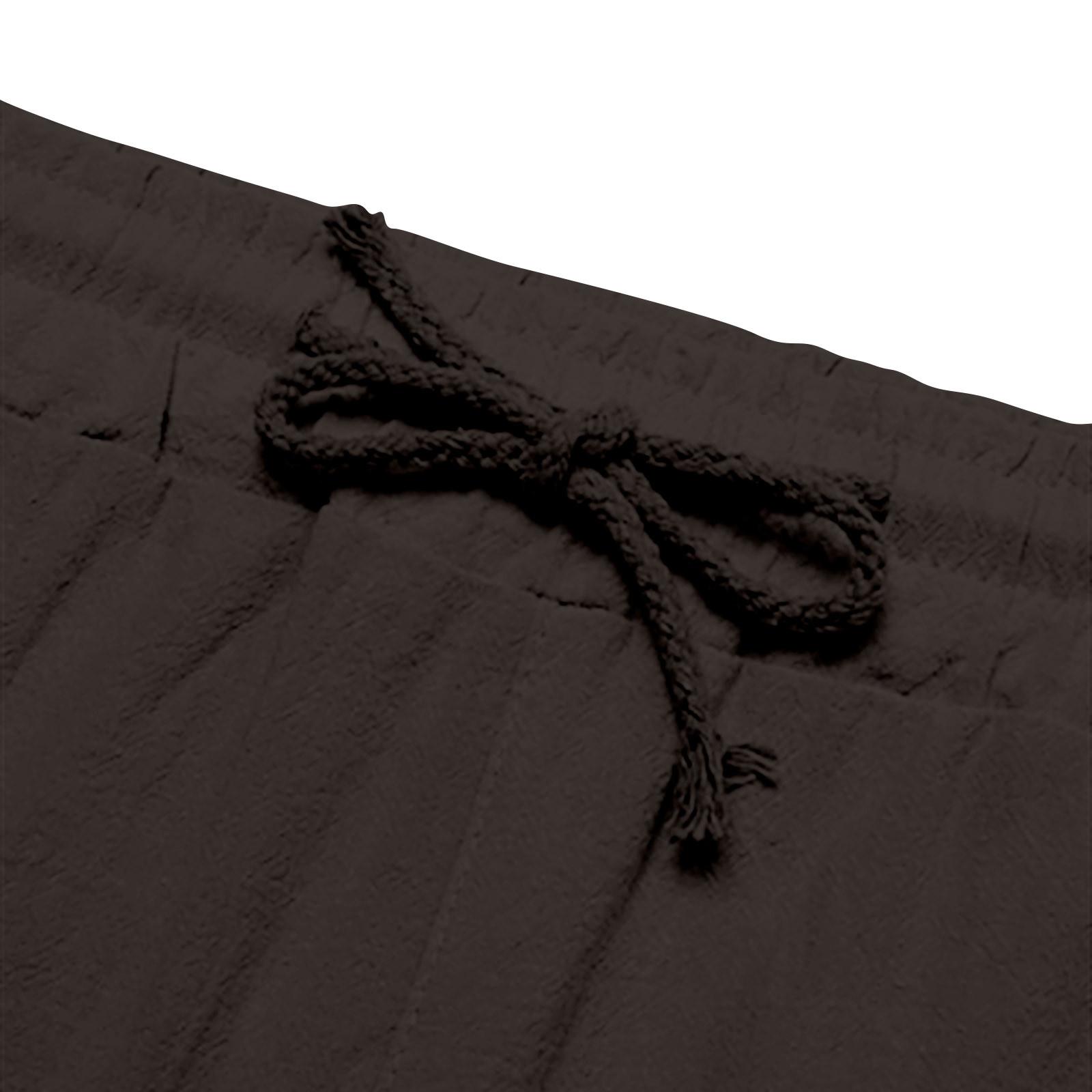 Мужские спортивные хлопковые льняные повседневные свободные шорты Повседневные пижамы — фото 6