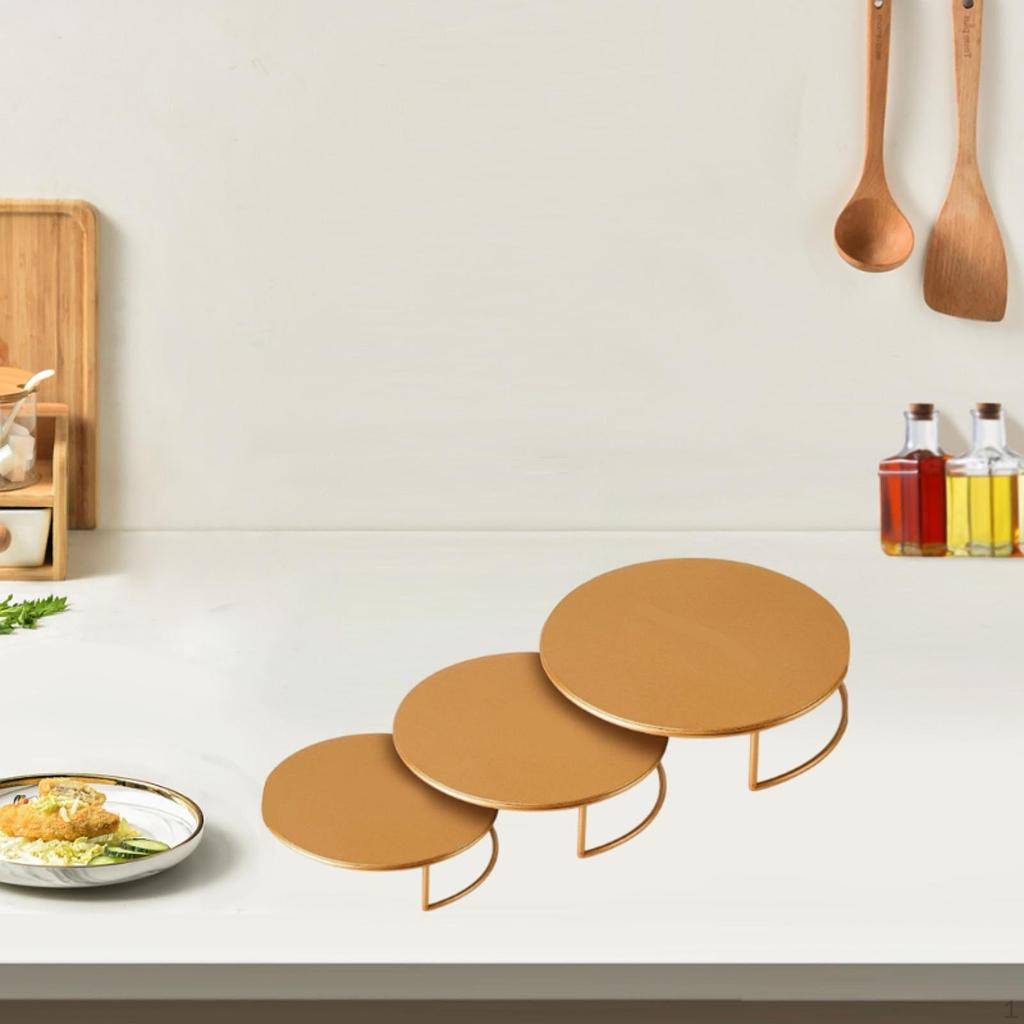 3 Stuks Taartstandaard Actiefiguur Speelgoed Vitrine Cupcake Display Standaards Buffet Verhogers voor Bakken Café