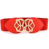 Down Jacket Decorative Belt Women'S Bright Gold Love Pair Buckle Elastic Belt Dress Wide Waist Seal Three Sizes