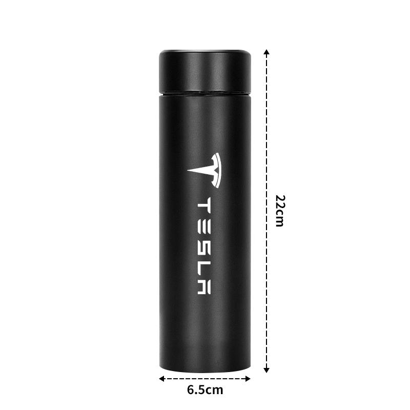 QSGMX1 500ml Portable Car Logo Intelligent Stainless Steel Thermos Bottle For Tesla Model 3 Model S Model X Y Roadster Performance