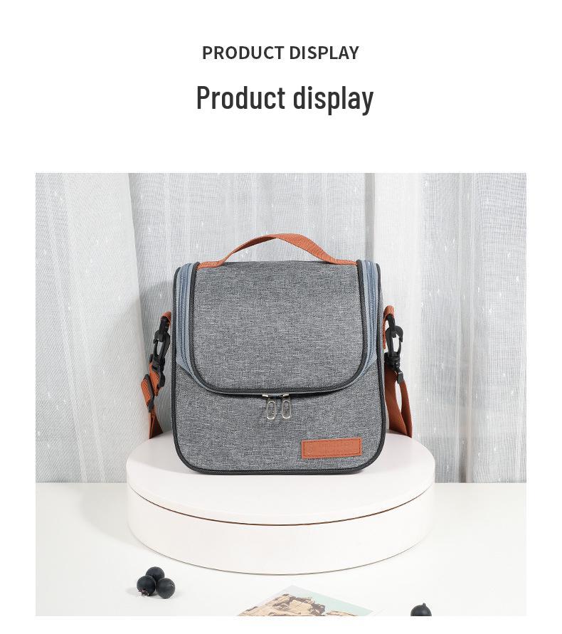 Izolowana torba na lunch crossbody: Gruba folia aluminiowa dla przedłużonej świeżości i zachowania zimna.