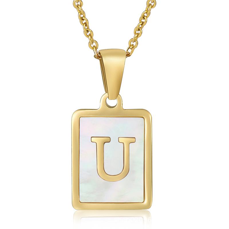 2026 Three-dimensional Shell Letter Necklace Women's 26 Letter Pendant Non-fading Jewelry
