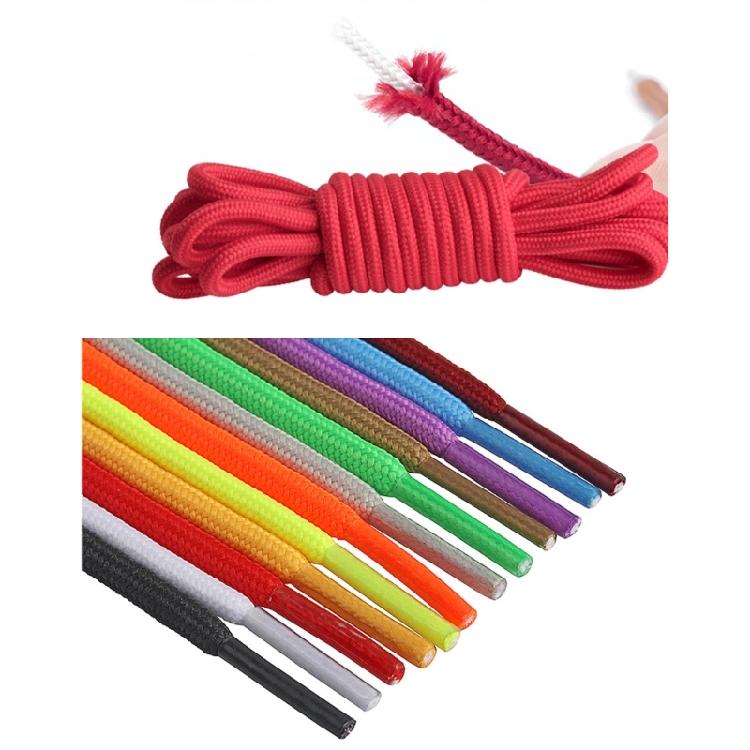 4 szt. Kolorowe Okrągłe Sznurowadła 5 mm Grubość Jednolity Kolor Sznurówki do Butów Sportowych i Codziennych Trampek Butów Wymiana