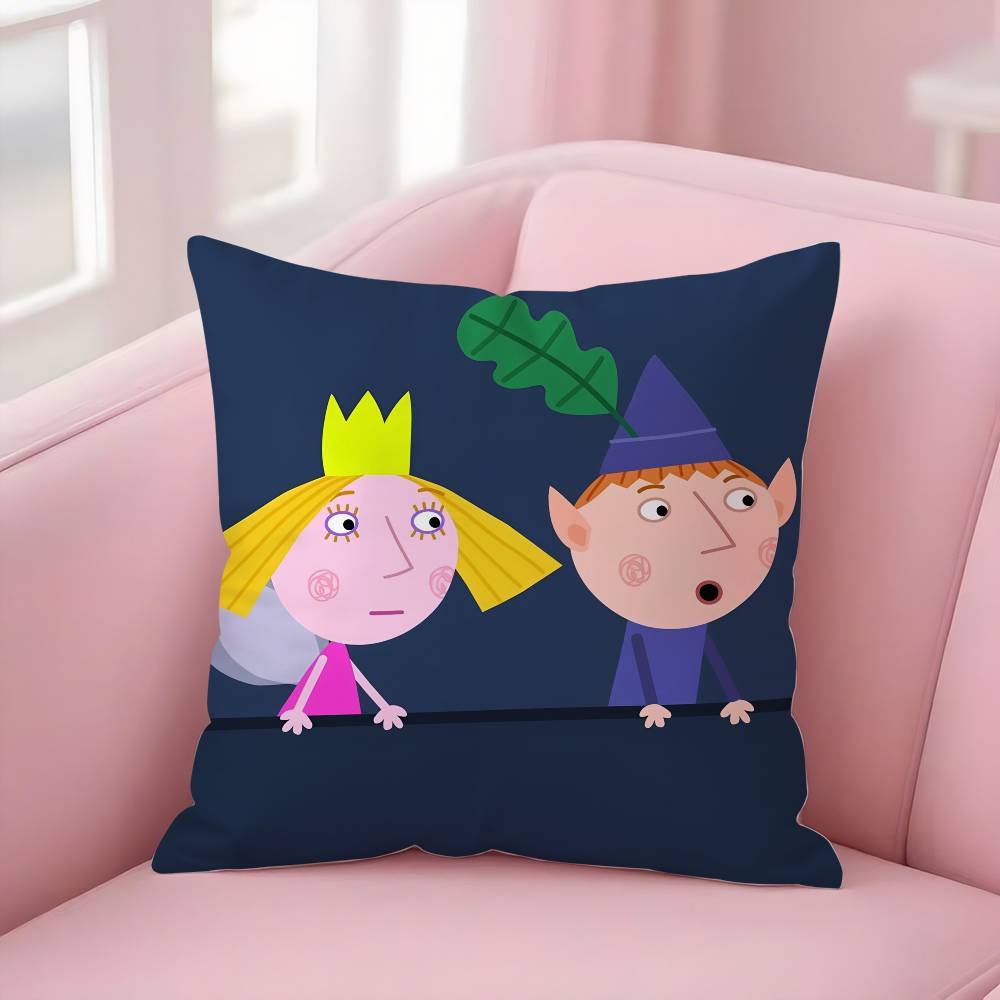 

Cartoon B-Ben Hollys Little KingdomS Pillow Case Soft Plush Fabric Double Sided Print Decorative Home Living Room Gift Cushion 60cm x 60cm