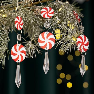 Snoep Ornamenten 12 Stuks Kerst Decor Acryl Pepermunt Snoep Hanger Voor Huis Kransen Feesten Auto Tuin Buiten