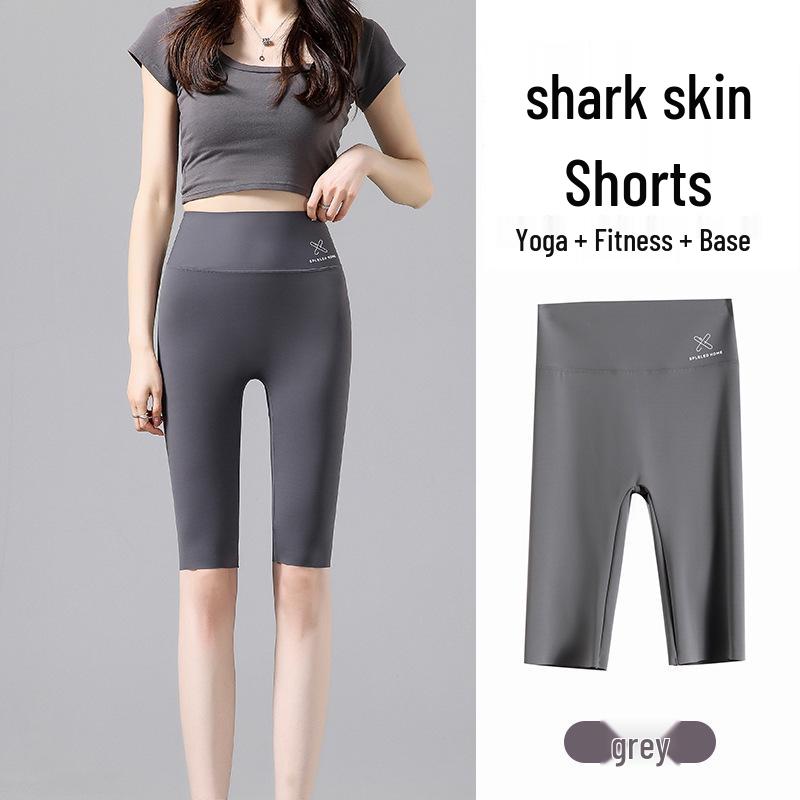 

High-Waisted Women s Shark Skin Cycling Shorts: Slimming, Tummy Control, Butt Lifting, Outdoor Wear, Thin Anti-Exposure Base Layer. XL: 120-135 lbs