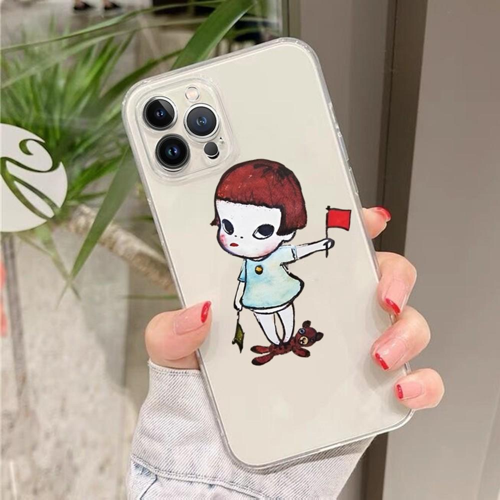 Art Cartoon Aesthetic Yoshitomo Nara Case For iPhone 15 13 14 Pro Max XS XR 12 11 Pro 13 Mini 6 7 8 Plus Soft Clear Back Cover