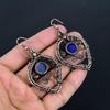 Lapis Lazuli 999 Copper Wire Wrapped Earrings, Handmade Gemstone Earrings Jewelry, Gifts For Wife Brand New Earrings