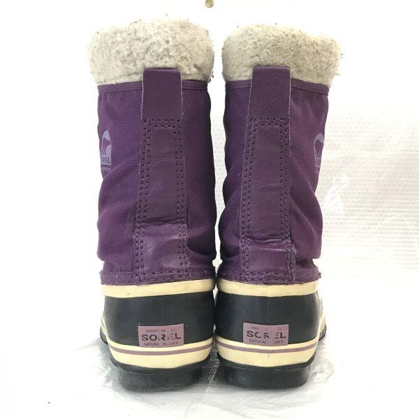 Canada SOREL Snow Boots 24.0 Purple Waterproof Inner Liner(USED)