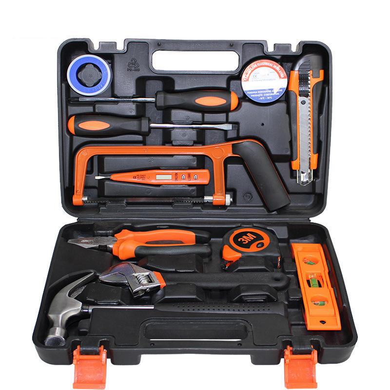 Household Hardware Tool Set: Electric & Impact Drill Combo with Toolbox for Vehicle Repair
