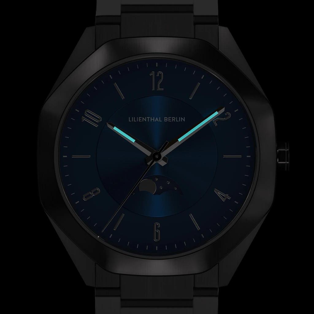 Lilienthal Berlin Faza Księżyca Wyprodukowano w Zegarek na rękę, Niemcy, OM1-002-B040FB