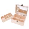 Wooden Jewelry Box Organizer Storage Case with Mirror Double Deck for Craft and Keepsake Gift Ideas