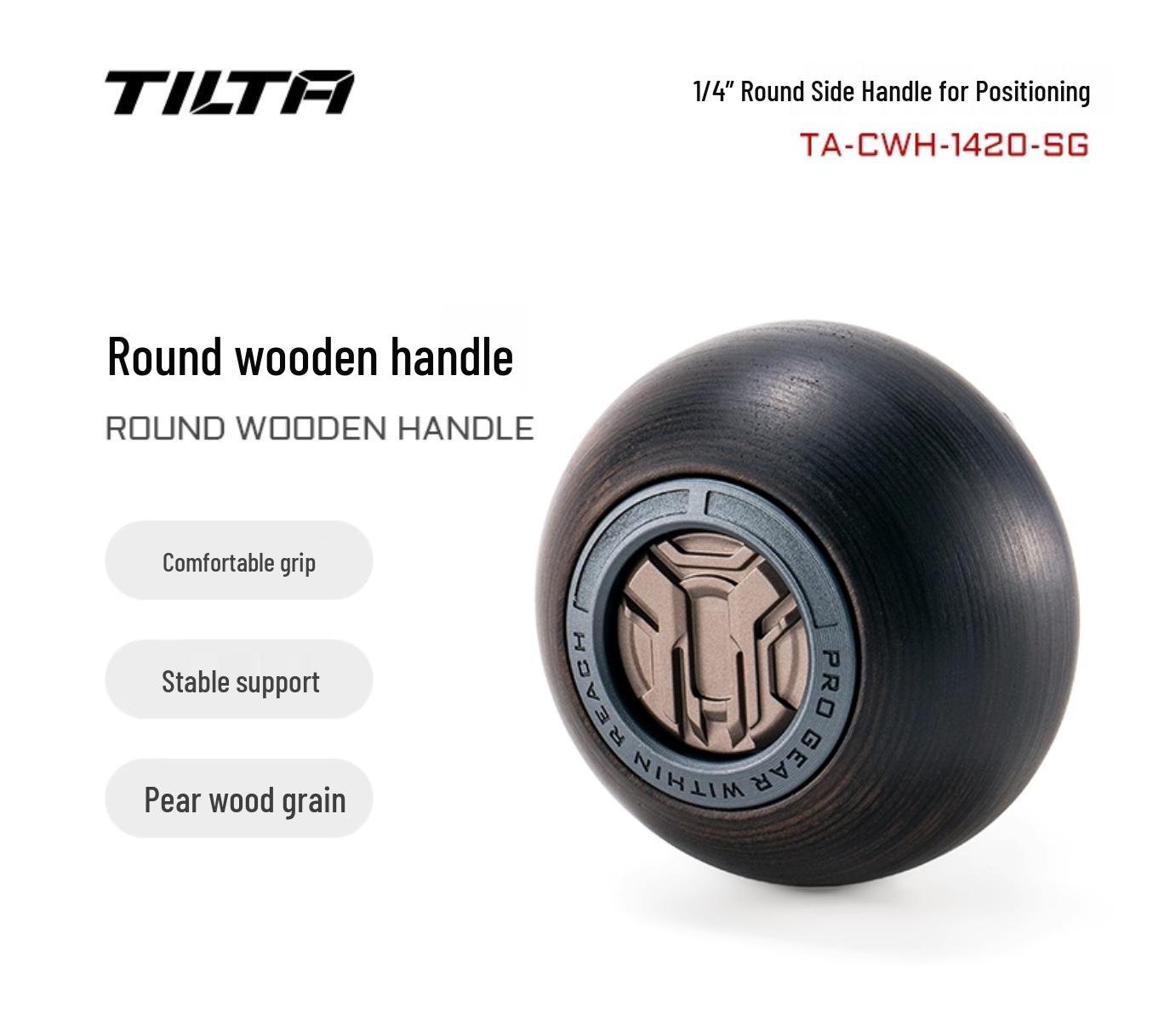 

TILTA Iron Head Quick Release Wooden Side Handle for Universal Mirrorless Camera Cage – Left/Right Compatible, Multifunctional. чёрный