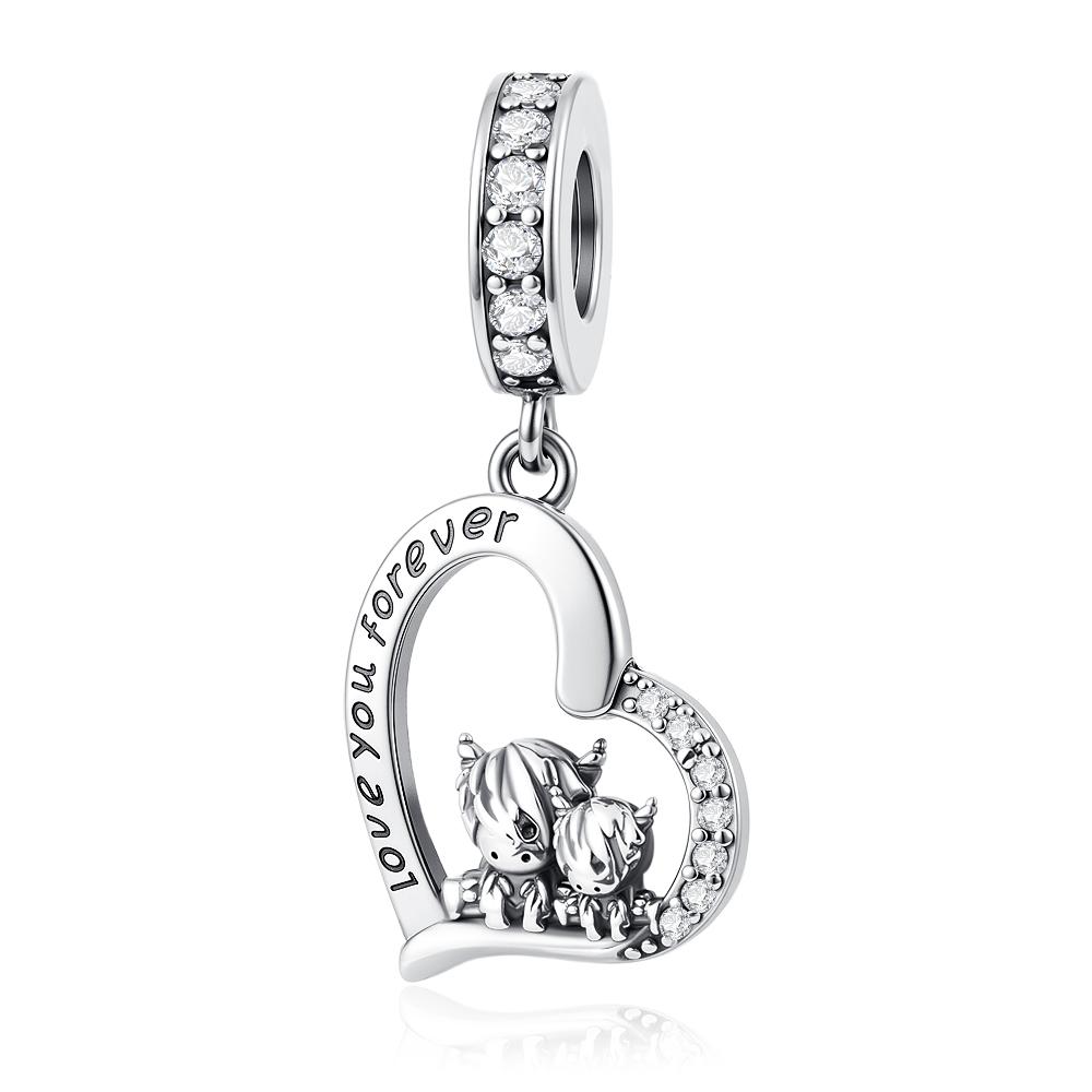 New Copper Dinosaur Frog Penguin Dog Dumbbell Charm Talisman Beads Fit For Original Diy Bracelet Fashion Women'S Jewelry