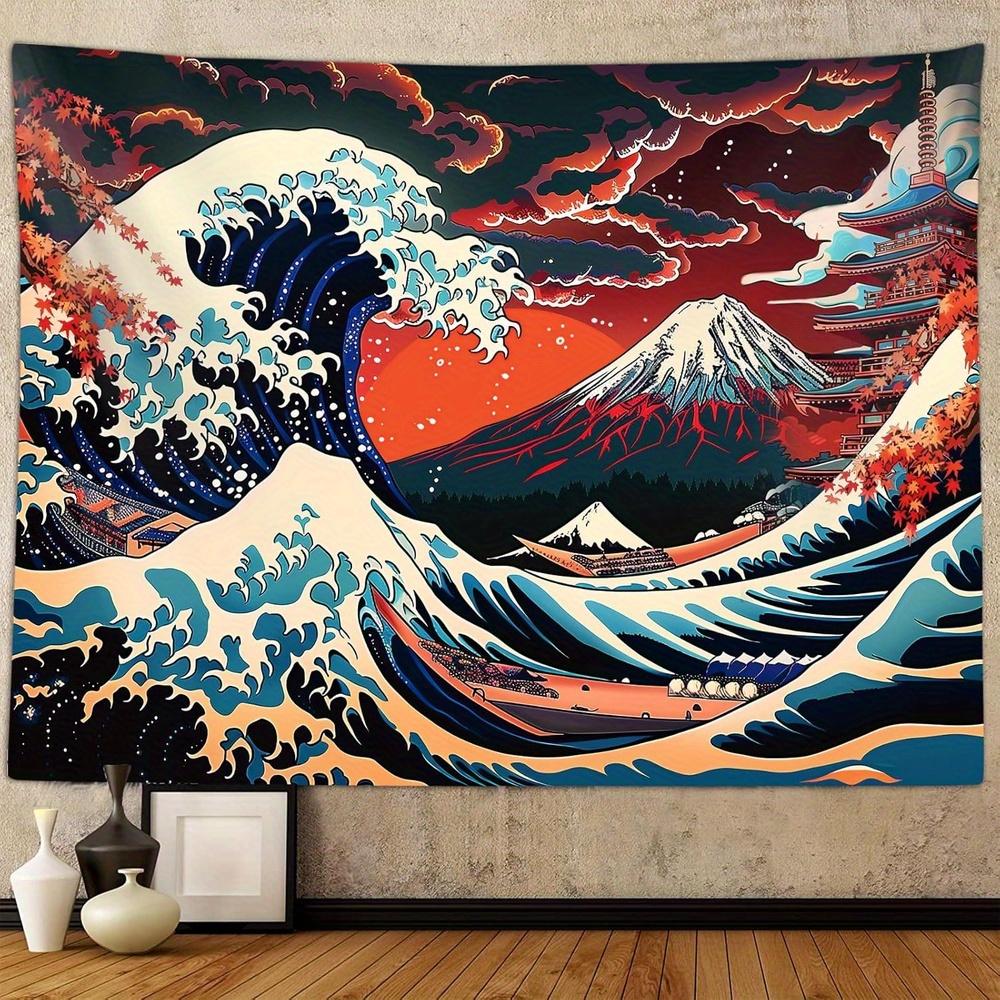 

The Great Wave Tapestry Classic Vibrant and Stunningly Detailed Wall Art for a Traditional Decor Statement 74x94cm(29x37in)