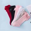 Solid Color Spring Summer Infant Toddler Kids Socks New Soft Cotton Baby Girl Socks Cute Bows Princess Girl Knee Socks