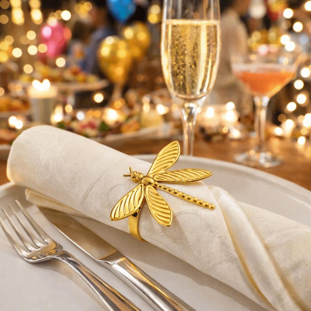 6 Pieces/set Elegant Napkin Holder Minimalist Insect Napkin Buckle  Valentines Day