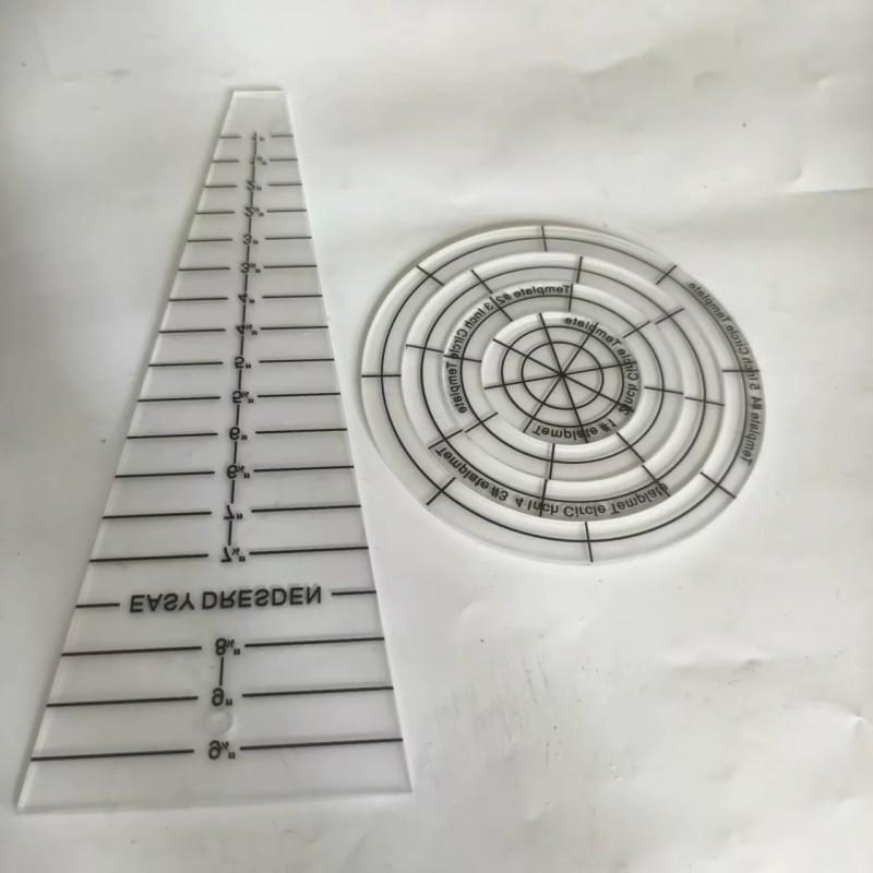 Acrylic Sewing Ruler Set Quilting Patchwork Embroidery Template DIY Crafting Measuring Tool