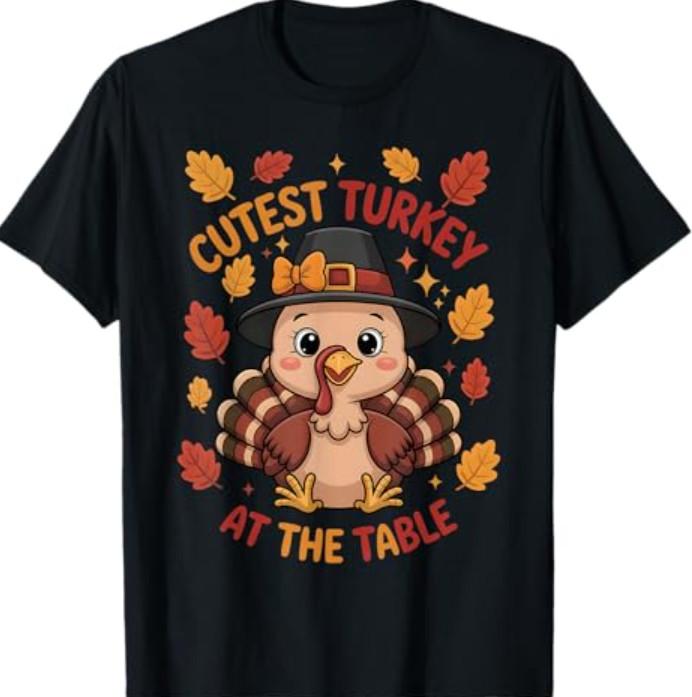Cutest Turkey Girls Kids Thanksgiving Girls T-Shirt S разноцветный