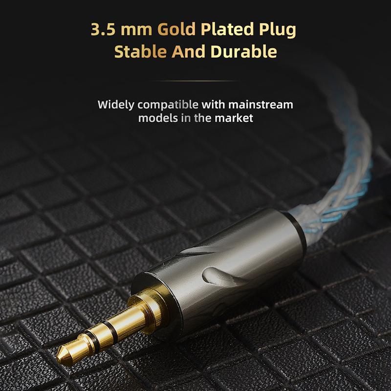 Qkz T1 Earphone Cable 8 Strand Copper Silver-Plated Upgrade Wire 3.5Mm Wired Headphone Cord For Zxn Zxt Ak6 Zs10 Edx Pro Zsr Cca