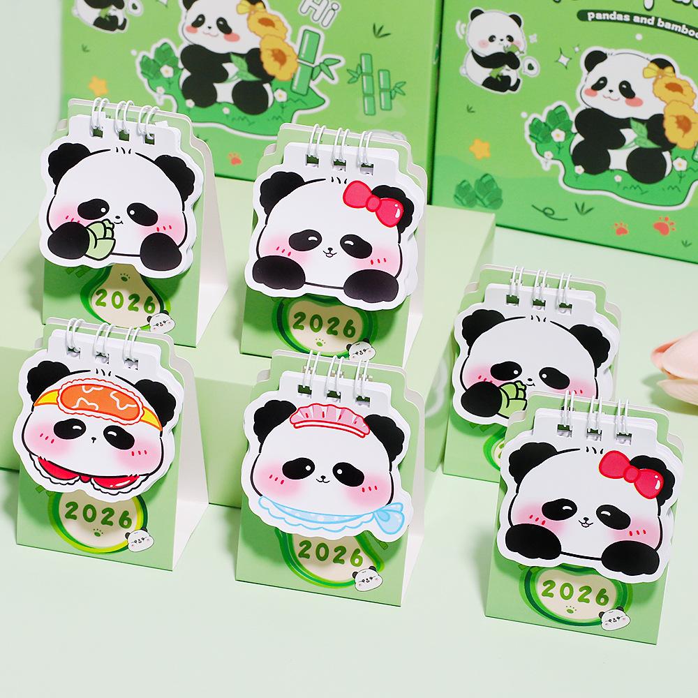 Cute Red Panda 2026 Mini Desk Calendar Compact and Portable Creative Desktop Ornaments Mark Notes Small Calendar Gift Lovely