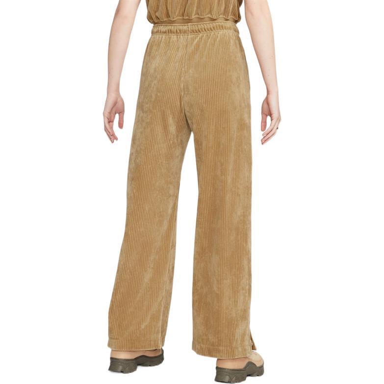 Nike Logo bestickte Cord-Hose mit weitem Bein und Schlitz für Damen, Hellgelb DQ5922-258
