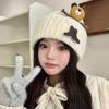 Woolen Hat for Women in Autumn and Winter Korean Style Baotou Cold Hat Plus Velvet To Keep Ears Warm and Show Face Small Woolen Hat