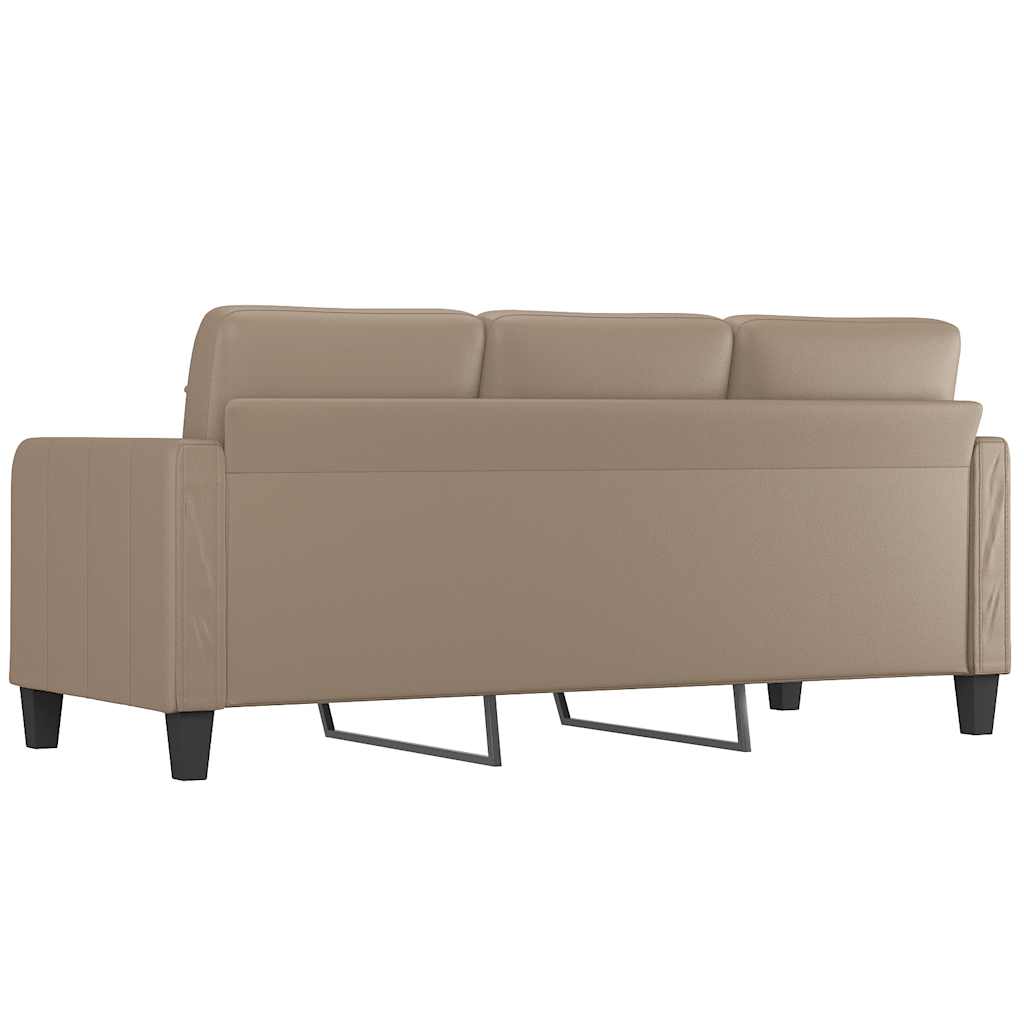 3 Seater Sofa Cappuccino Brown 180 Cm Faux Leather