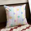 Bright Spring Pastel Gingham Cushion Cover Reversible Soft Durable Pillow Cover Home  Car MultiScene Use for Daily Comfort