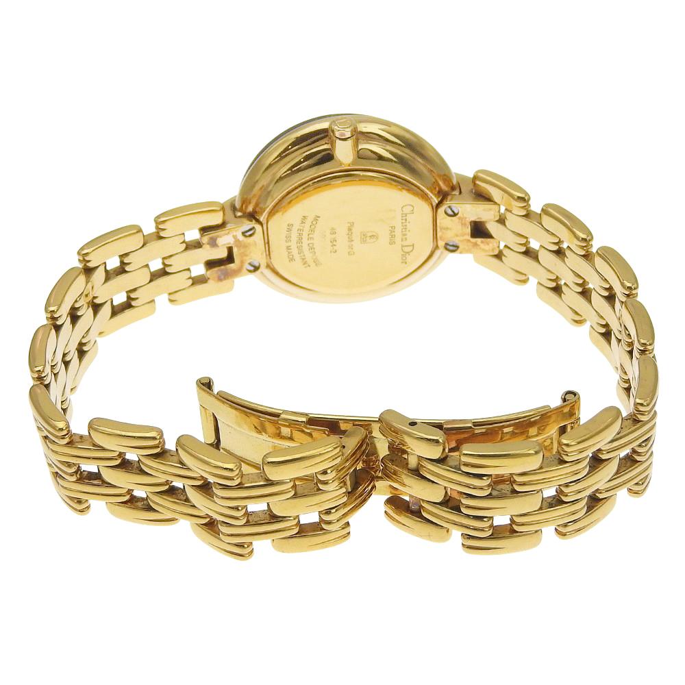 Dior Bakira Watches 46 154-2 blackDial Plated Gold Quartz Analog Display Women Used