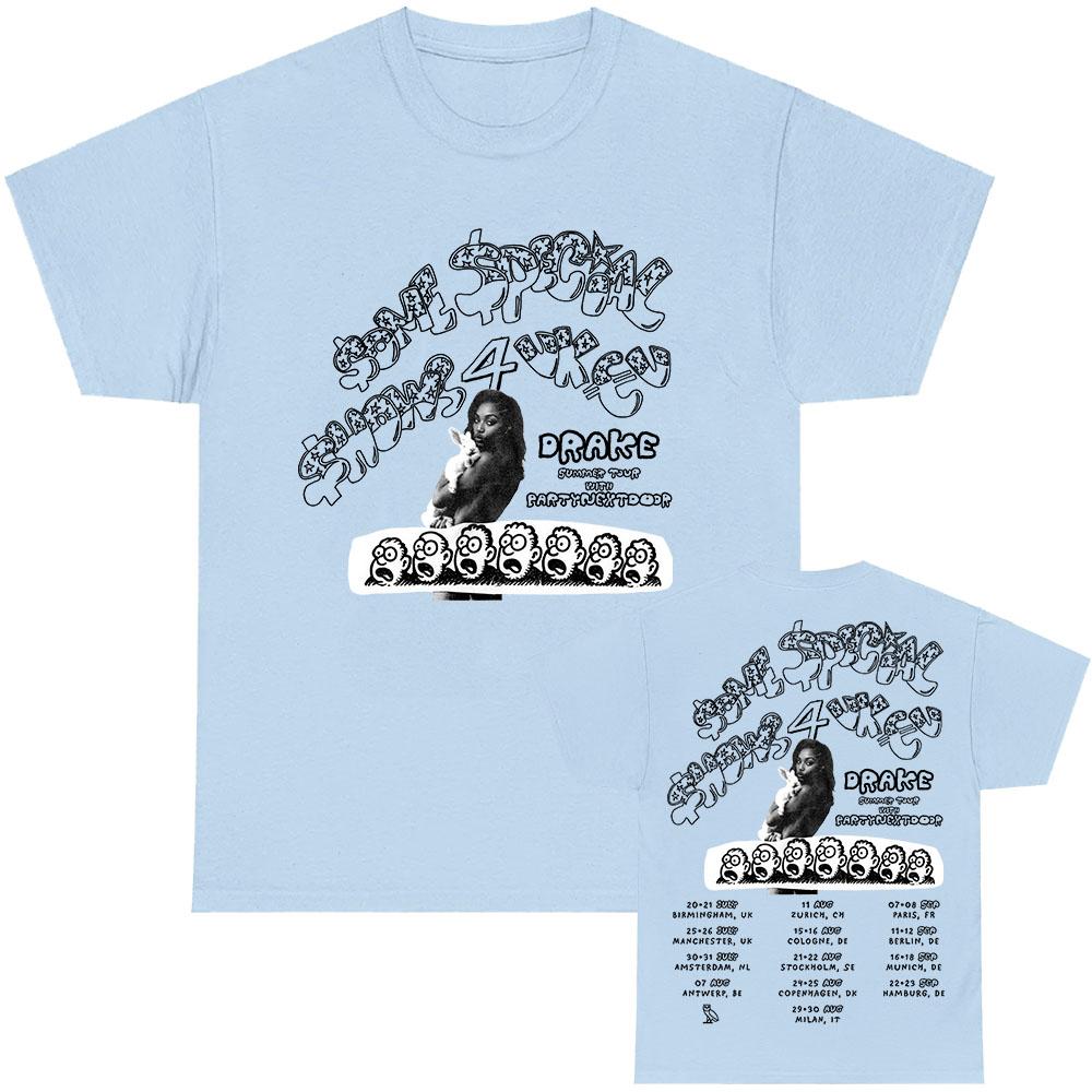 Drake $ome $pecial $hows 4 UK EU 2025 Tour with PARTYNEXTDOOR T-shirt UnisexStreetwear Loose Cotton Men Tshirts Grunge Print Tee