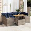 VidaXL Garden Lounge Set with Cushions 7 Pcs Grey Wicker, Outdoor Sofa Set, Corner Sofa Set 3327344