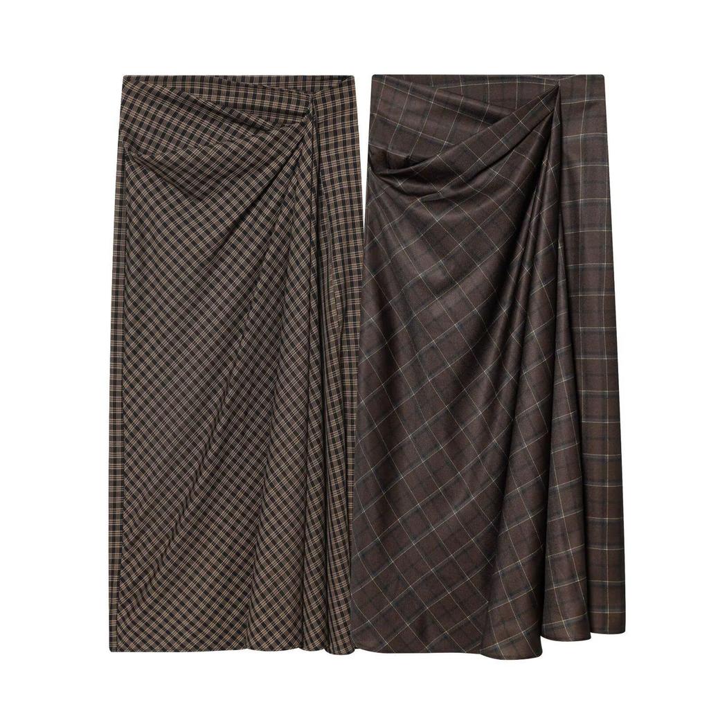 European Style 2026 Women's Slimming Pleated Plaid Skirt
