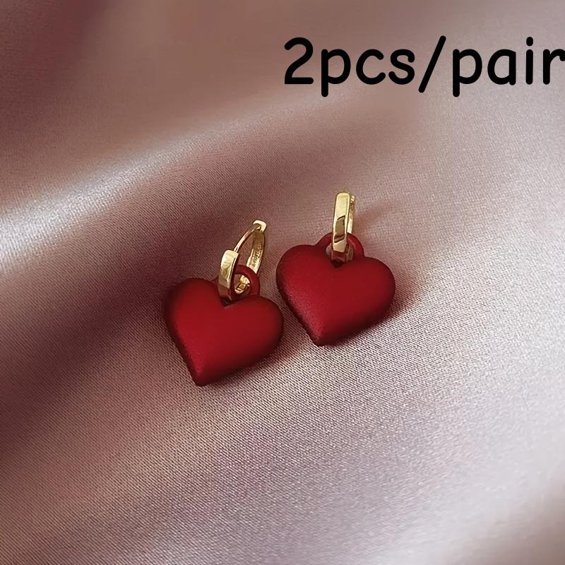 Creative Shiny Delicate Heart Earrings - Elegant Temperament Heart Earrings - Sterling Silver - For Women - Suitable for Birthda