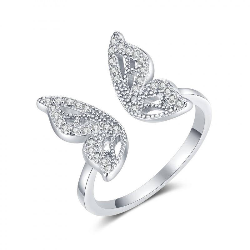 European & American Hollow Butterfly Ring: Trendy Open Index Finger Accessory with Niche Design and Cold Style for Women.