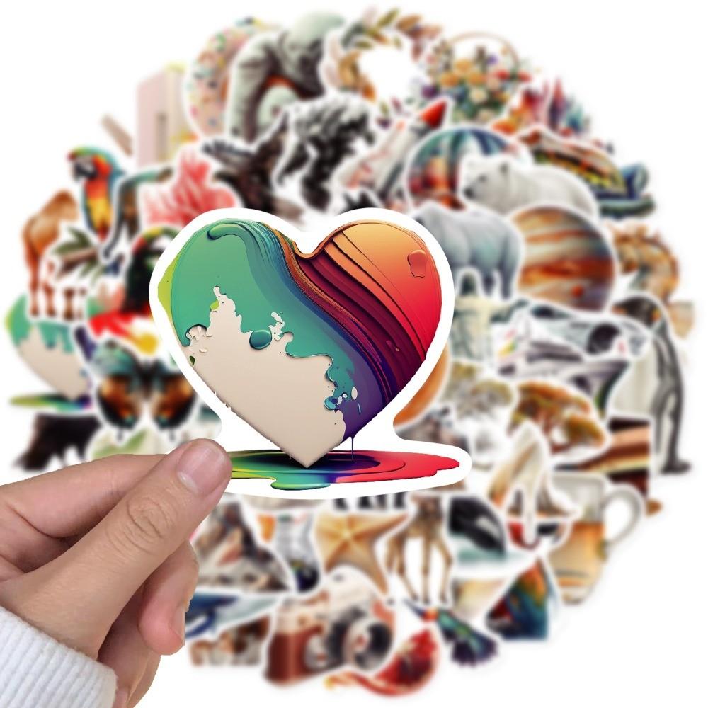50-Piece Set No Duplicates: Elegant Vintage Minimalist Illustration Stickers - Decor for Notebooks, Luggage, Water Bottles