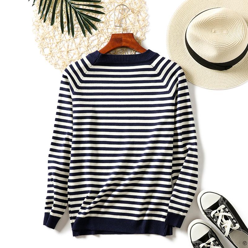 Autumn and Winter Women's Sweater Simple Slim Long-sleeved Knit Round Neck Pullover Sweater