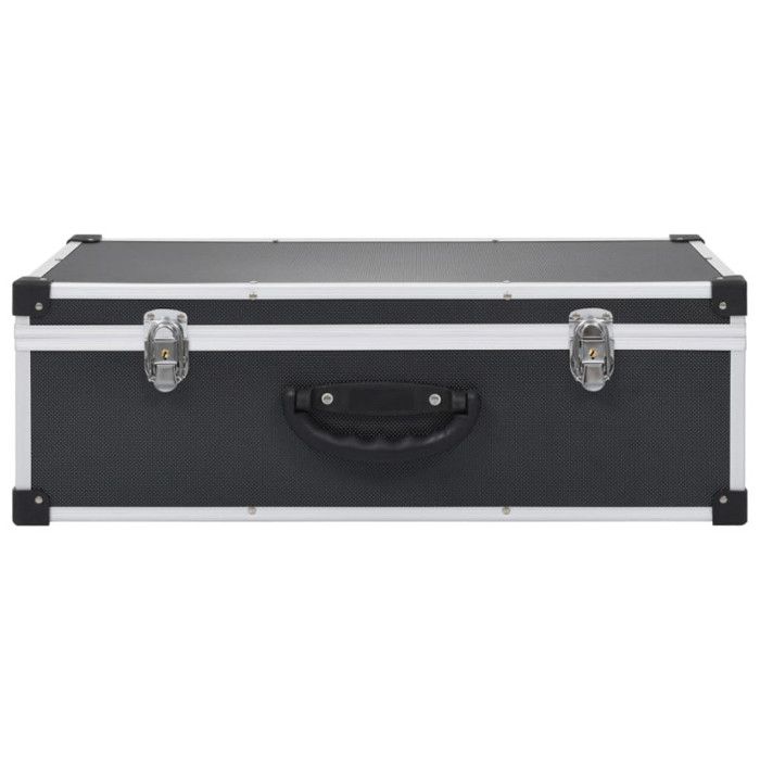 CD Case - VIDAXL - Aluminum ABS Black - Contemporary - Design - Wood Look