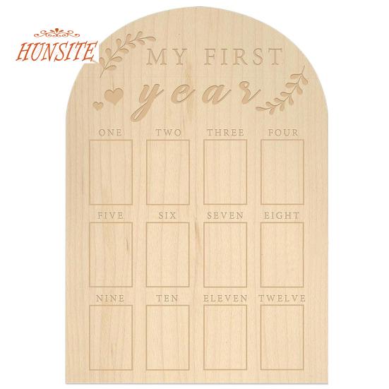 

Рамка для фотографий первого года жизни ребенка, деревянная витрина в деревенском стиле