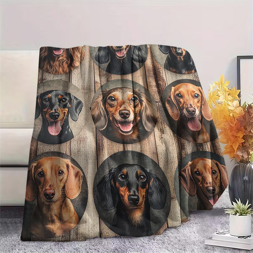 Dog Print Flannel Blanket, High Quality Comfortable for All Seasons, Home Decor, Warmth and Comfort, Perfect for Christmas Gifts