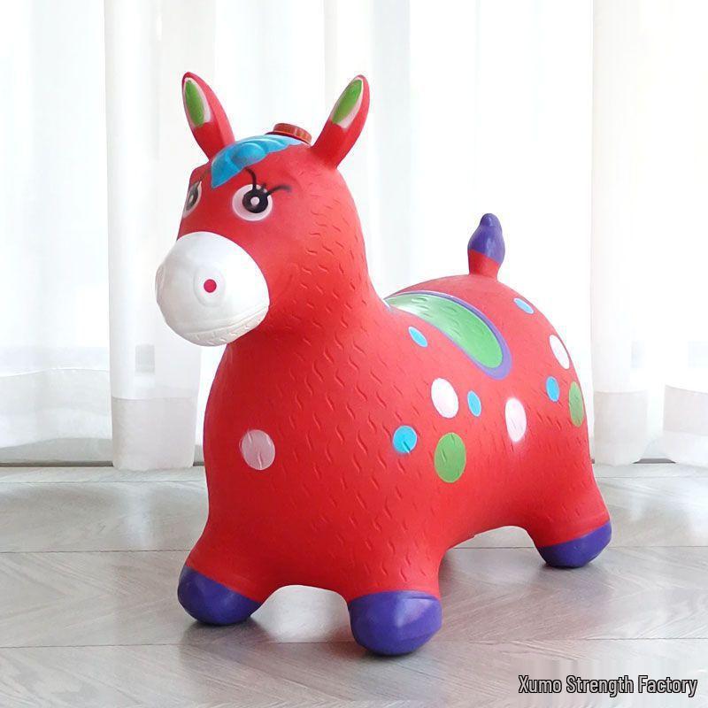 Extra Large Inflatable Bouncy Horse with Music - Thickened Leather Ride-On Pony for Children