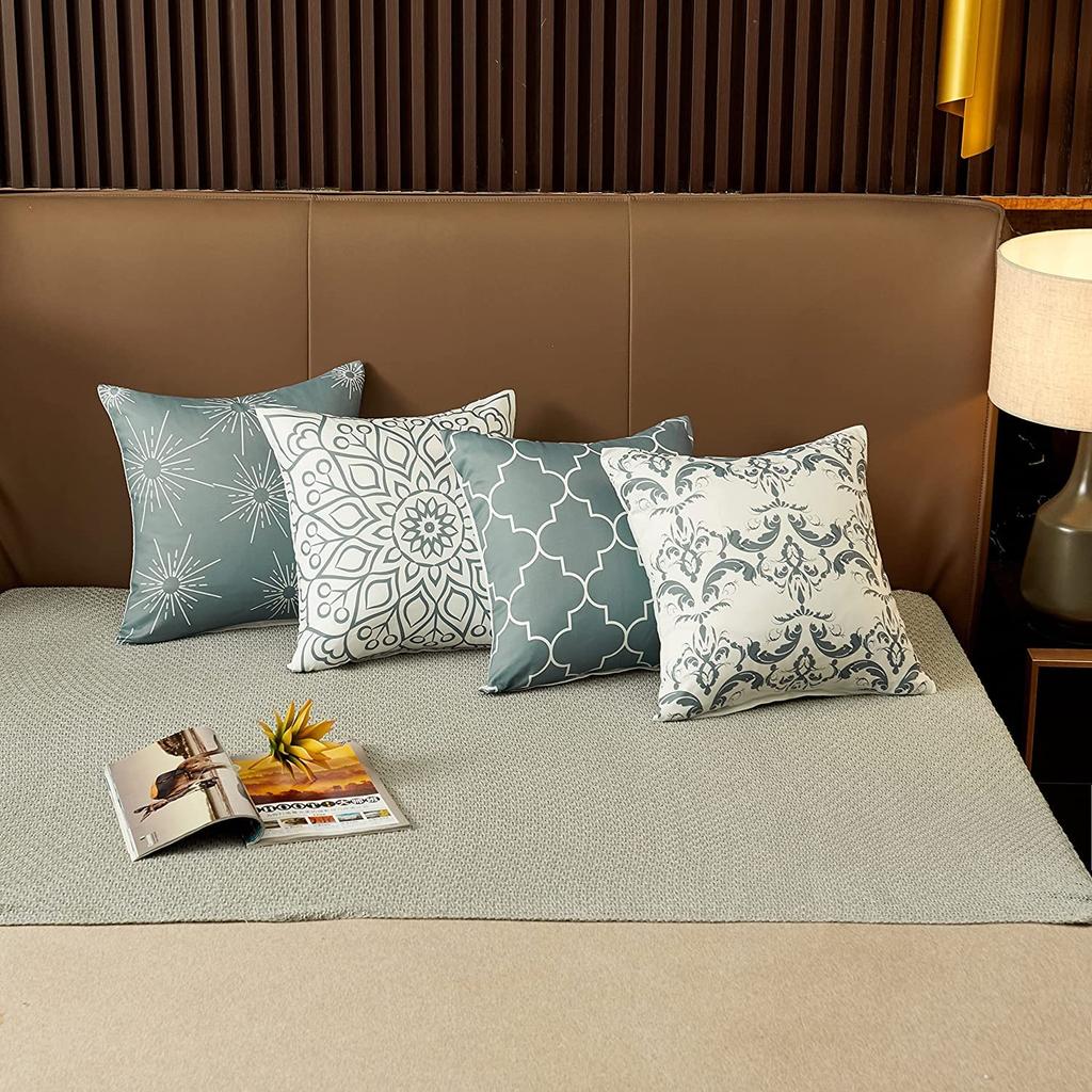 Pknoclan Kissen Nordisches Sofa Rücken Set Einfache Dekorativ Moderne Kissenbezüge für Innen Grau Abdeckungen, 45x45cm, Bezüge, 4, Weich, Stilvoll,